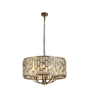 Lampadario Classico Gioiello Acciaio Ottone Vetro 8 Luci E14