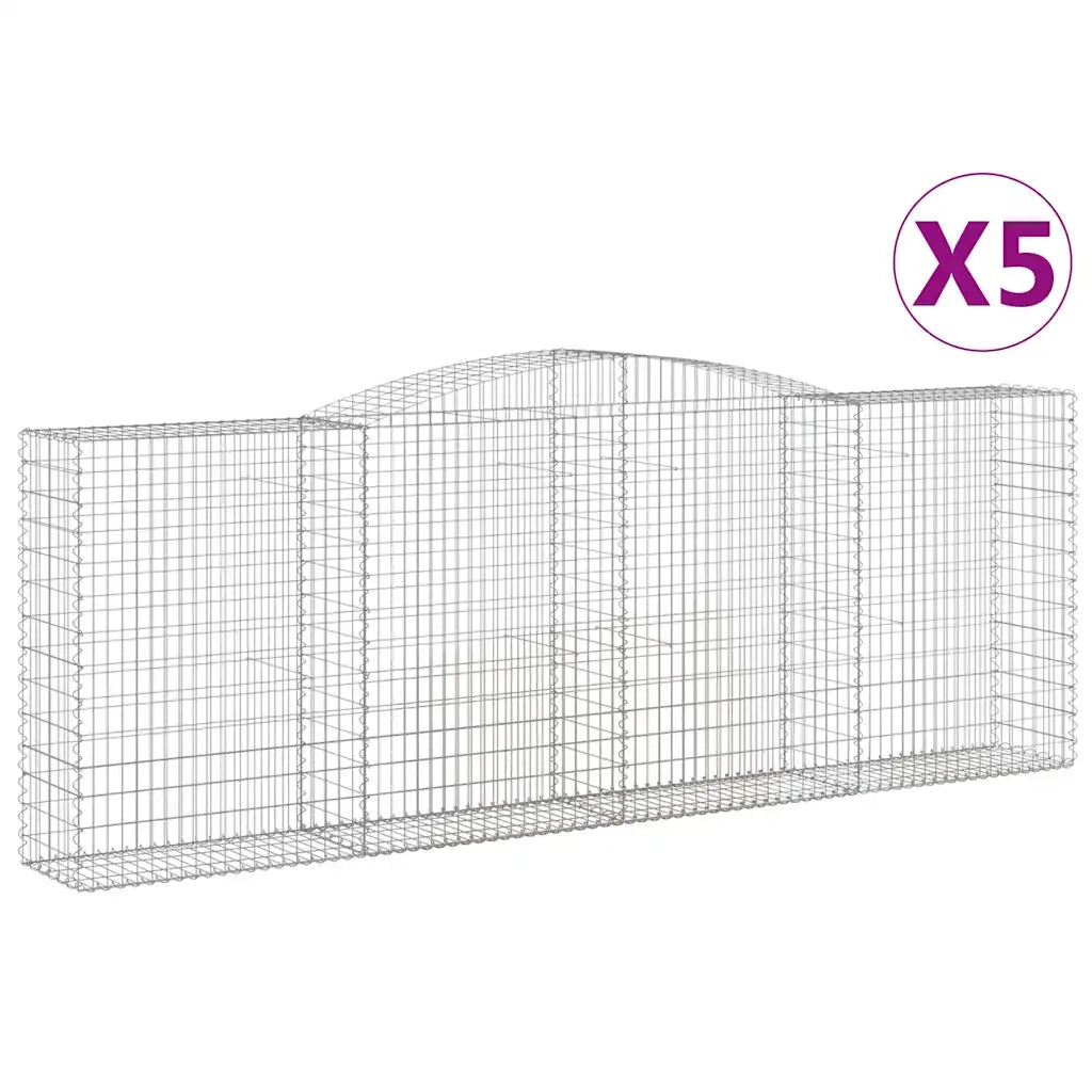 Cesti Gabbioni ad Arco 5 pz 400x50x140/160 cm Ferro Zincato 3147025