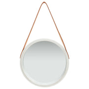 Specchio da Parete con Cinghia-Specchio a Muro-Specchio Decorativo 40 cm Argento