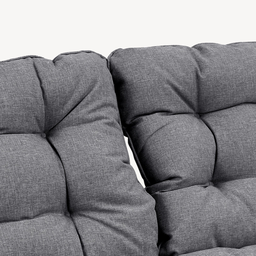 Set di 5 Mobili da Giardino Kivanta 2 Tavolini Rotondi 2 Poltrone e Divano - Grigio Scuro [en.casa]