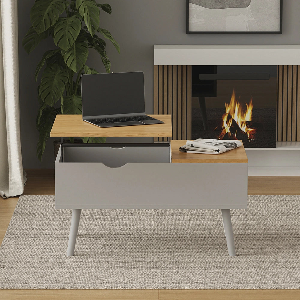 Vicco tavolino soggiorno Grigio 76 x 45 cm con funzione di sollevamento