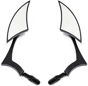 Specchio retrovisore universale per motociclette - Materiale: alluminio e nero - Adatto per Cruiser e Chopper - Modello compatibile con Harley e Bobber