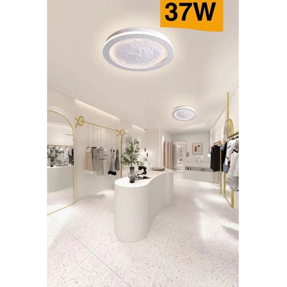 Trade Shop - Lampada Da Soffitto Plafoniera Led 37 W Cct 3 Colorazioni Di Luce Bianco C56-b3c -