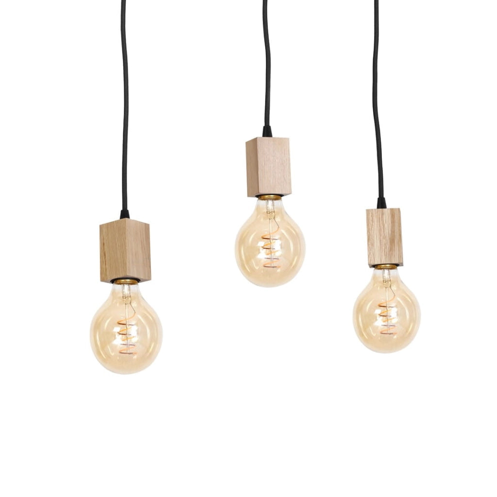 Lampadario JACK in legno 3 luci E27 Milagro MLP582