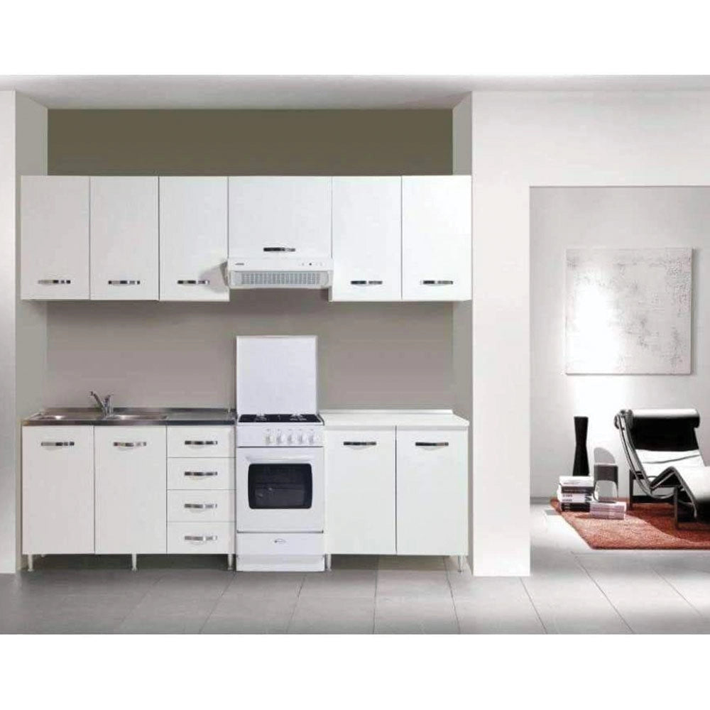 Mobile Mobiletto Da Muro/Parete Pensile Per Cucina Componibile Bianco Frassinato (72x32x 30)