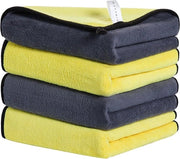 Set di asciugamani microfibre per auto, 4 pezzi, asciugamani microfibre, asciugamani per la pulizia, asciugamani per la lavaggio, asciugamani per la pulizia, 40 x 40 cm