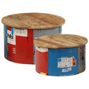 Tavolini da CaffÃ¨ 2 pz in Legno Massello di Mango cod mxl 26064