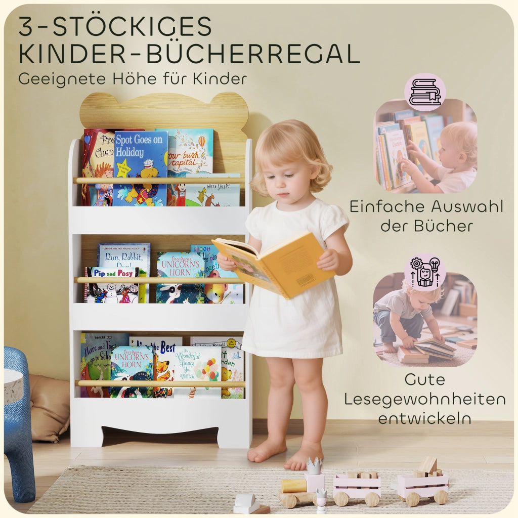 Libreria per Bambini ¨C Zephmum ¨C Legno Naturale 55x15x110cm