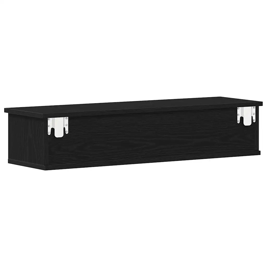 Mobile a Parete Rovere Nero 88x26x18,5 cm in Truciolato 861994