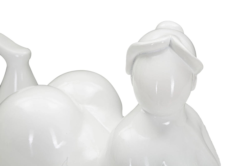 Statua Donnina Yoga Relax 32x16x16 cm in Poliresina Bianco