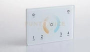 WALLPAD RF 2,4G CONTROLLO CCT BIANCO DINAMICO 4 ZONE 2 CANALI 230V COLLEGABILE CON DMX512 12X8X3,7CM