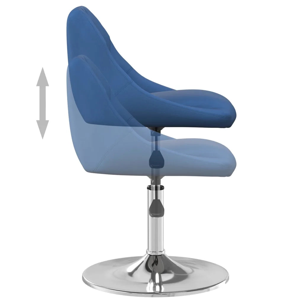 Sedie da Pranzo Girevoli 2 pz Blu in Velluto 335287