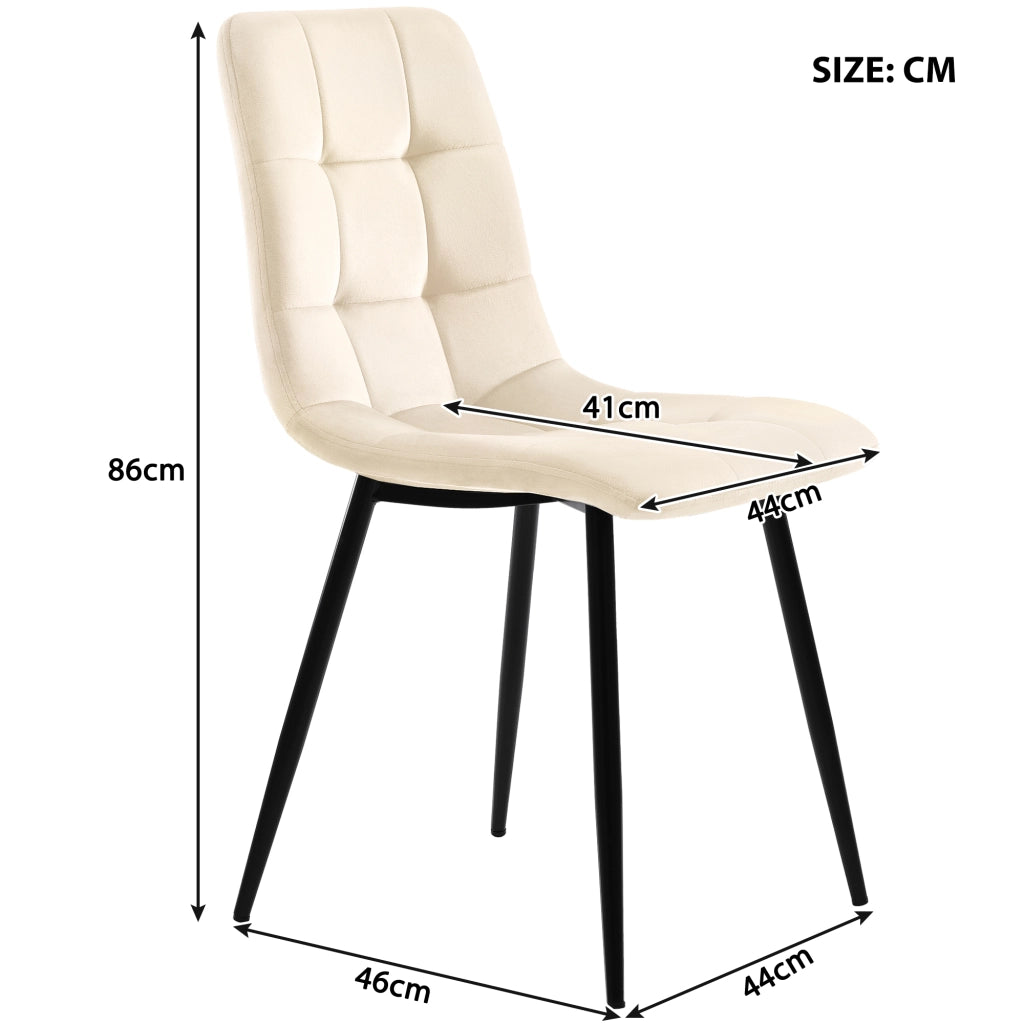 Tavolo da pranzo con 4 sedie, piano rettangolare, in MDF beige, per cucina e sala da pranzo, 117 × 68 × 75 cm