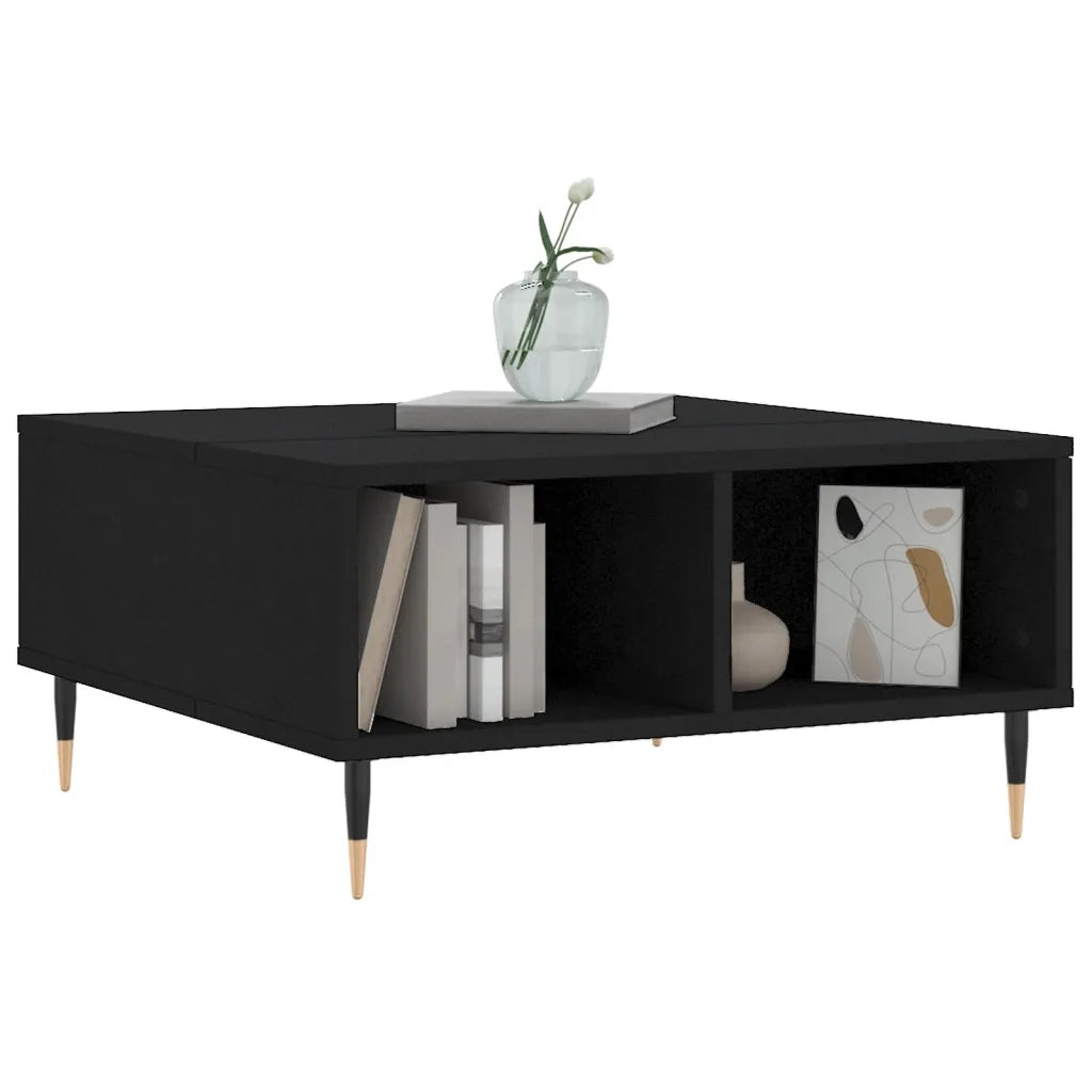Tavolino da salotto | Tavolino da caff¨¨ | Tavolino da Soggiorno Nero 60x60x30 cm in Legno Multistrato