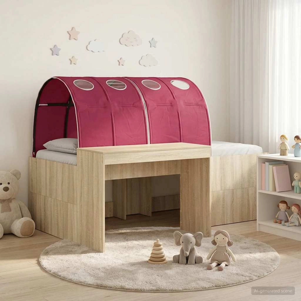 Letto con Tunnel 3 pz Rovere Sonoma e Rosso 3423663