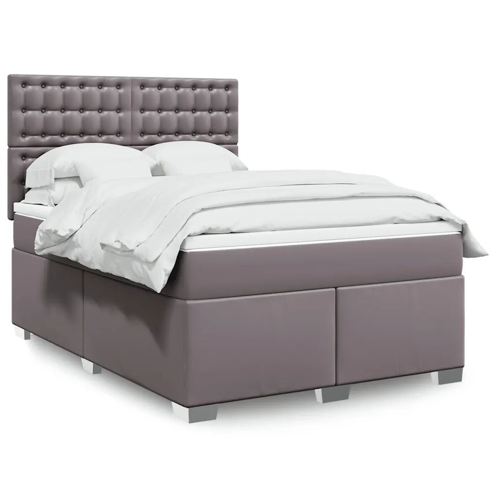Giroletto a Molle con Materasso Grigio 140x190 cm in Similpelle 3290722