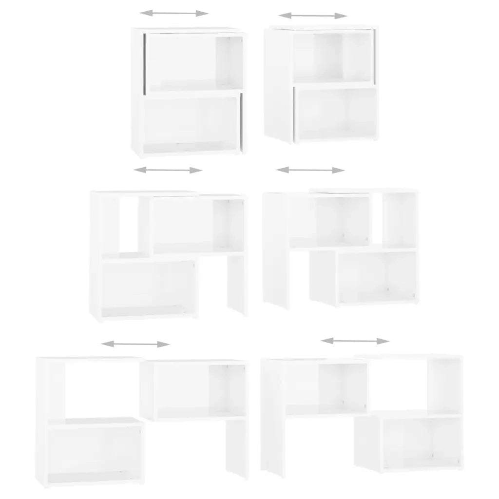 Mobile Porta TV Bianco Lucido 104x30x52 cm in Legno Multistrato 808356