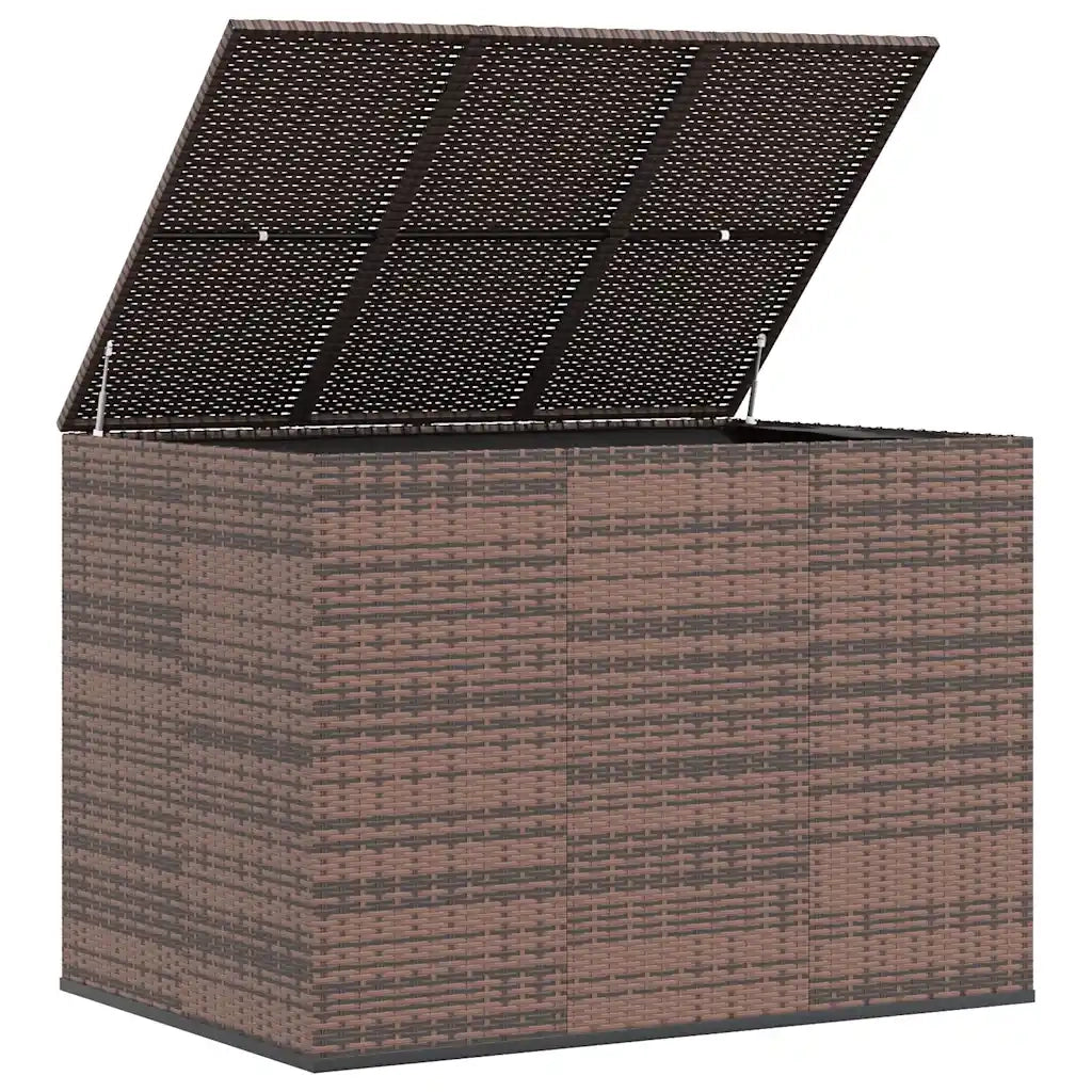 Contenitore da Giardino in Rattan PE 145x100x103 cm Marrone 317230