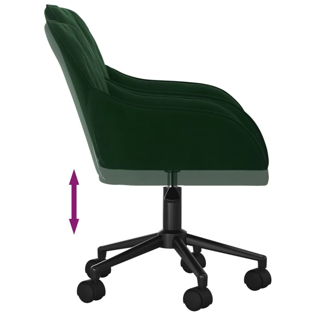 Sedia girevole da ufficio/studio velluto verde scuro 02_0024186
