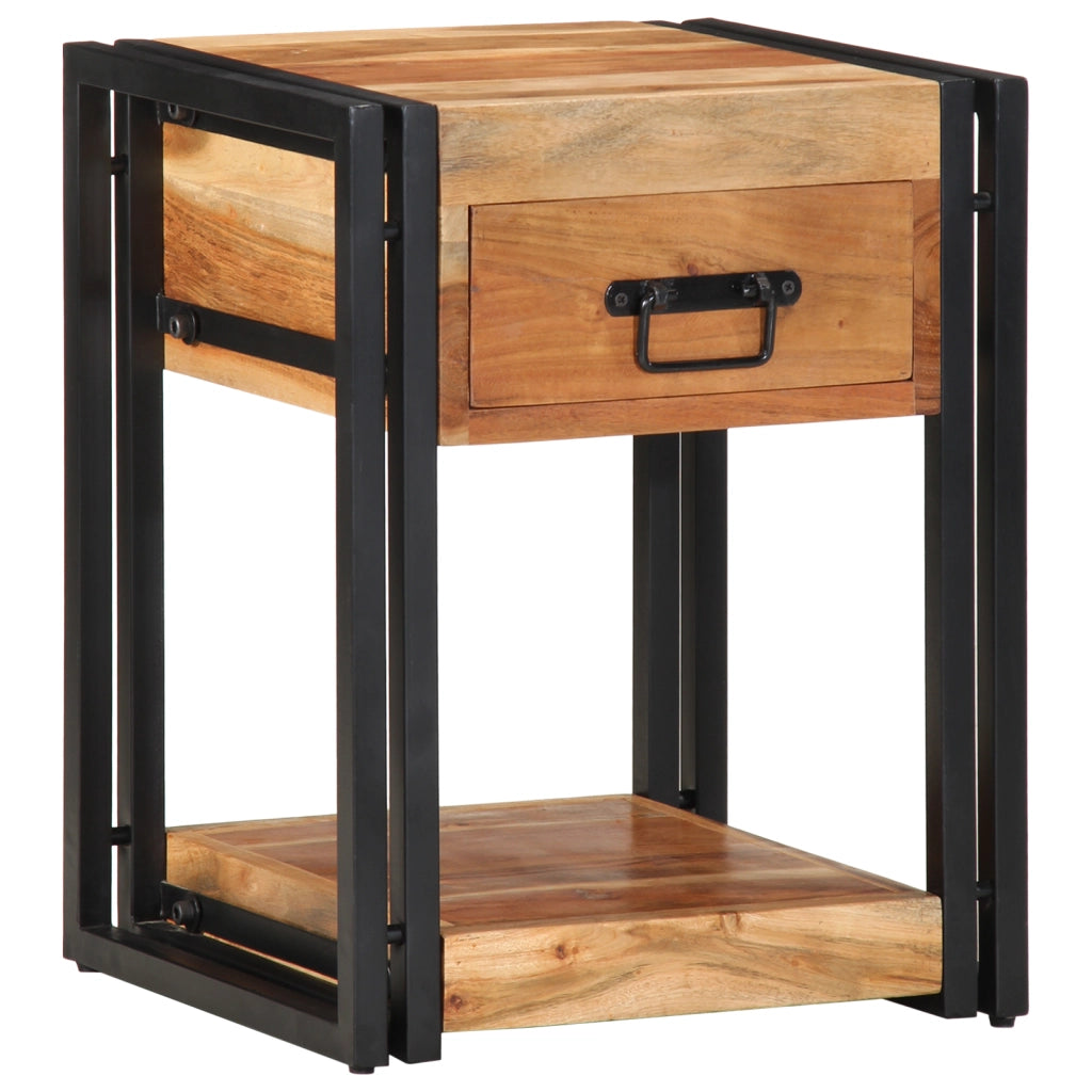 Comodini 2 pezzi 40x35x50 cm Legno massello di acacia