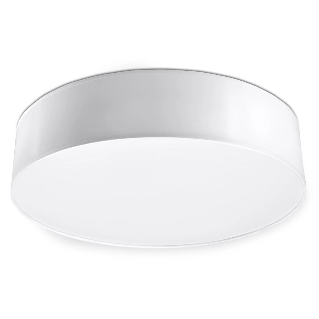ARENA Lampada da soffitto rotonda a 3 luci arancione spagnolo in PVC bianco 45 cm