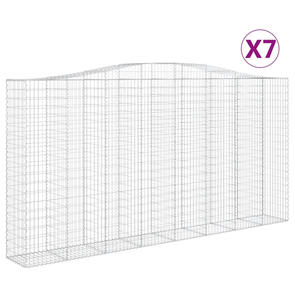 Cesti Gabbioni ad Arco 7 pz 400x50x200/220 cm Ferro Zincato 3146026