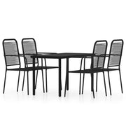 Set Mobili da Pranzo per Giardino 5 pz | Set Salotto da Giardino Nero