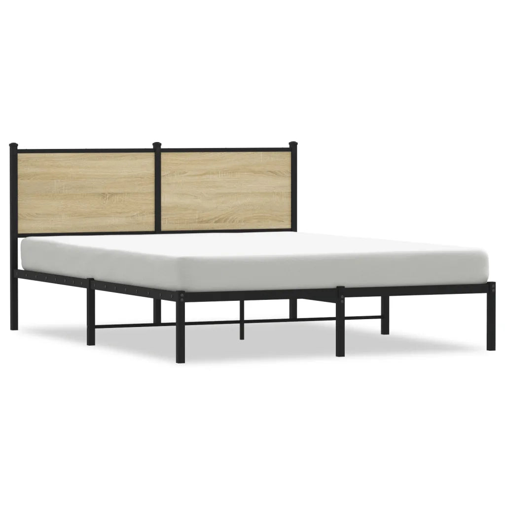 Giroletto senza Materaso in Metallo Rovere Sonoma 140x190 cm 4007716