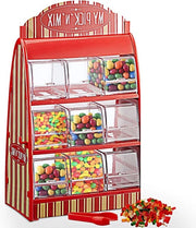 Dispensatore di caramelle con manico - Caramelle al frutto e al vino anni '50 - Piattaforma trasparente per caramelle - Per il banco di vendita