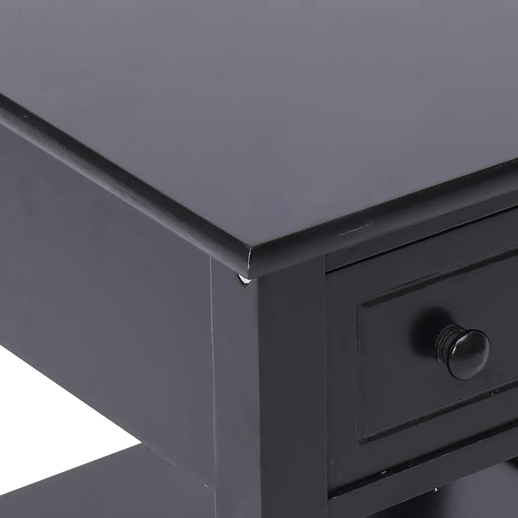 Tavolino Laterale | Tavolo laterale Nero 40x40x40 cm in Legno di Paulownia