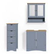 Vicco Set mobili bagno Grigio 3 parti