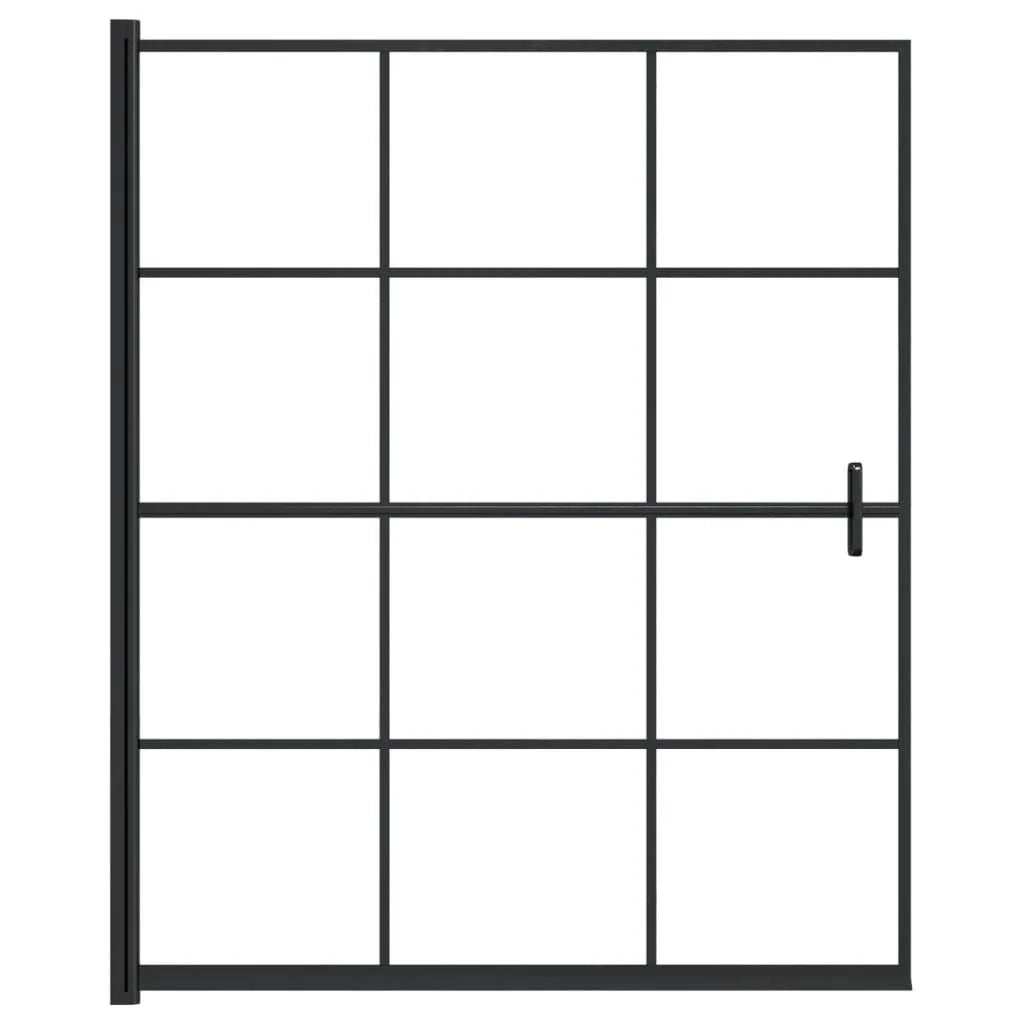 Box doccia parete divisoria per vasca parete divisoria per doccia box doccia per vasca accessorio per il bagno arredamento per la casa ESG 116 x 140 cm nero 02_0002021