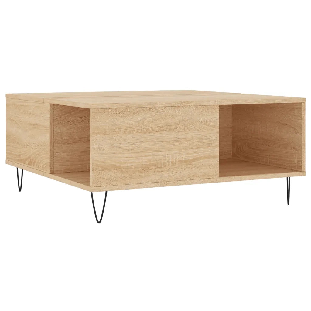Tavolino Salotto Rovere Sonoma 80x80x36,5 cm Legno Multistrato 830783