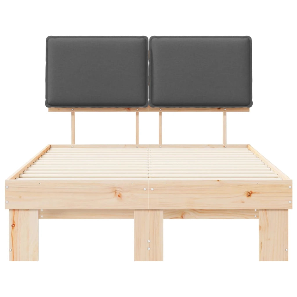 Letto con Testiera Rivestita Grigio scuro 120 x 190 cm
