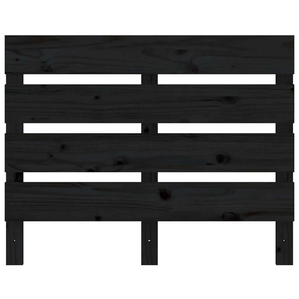 Testiera | Testata per Letto Nera 100x3x80 cm in Legno Massello di Pino