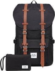 Borsa da Spalla per Laptop 15" con Tasca per Scuola, Università, Viaggi, Escursioni, 22L, Nero