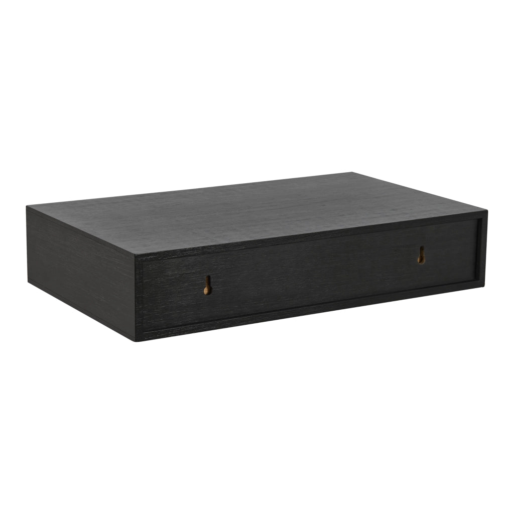 Mensola Bokn con Cassetto Integrato 40 x 24 x 8 cm Bambù Nero [en.casa]