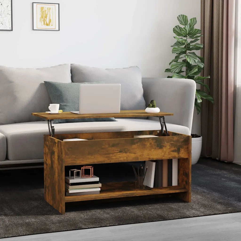 Tavolino da salotto | Tavolino da caff¨¨ | Tavolino da Soggiorno Rovere Fumo 102x50x52,5cm Legno Multistrato