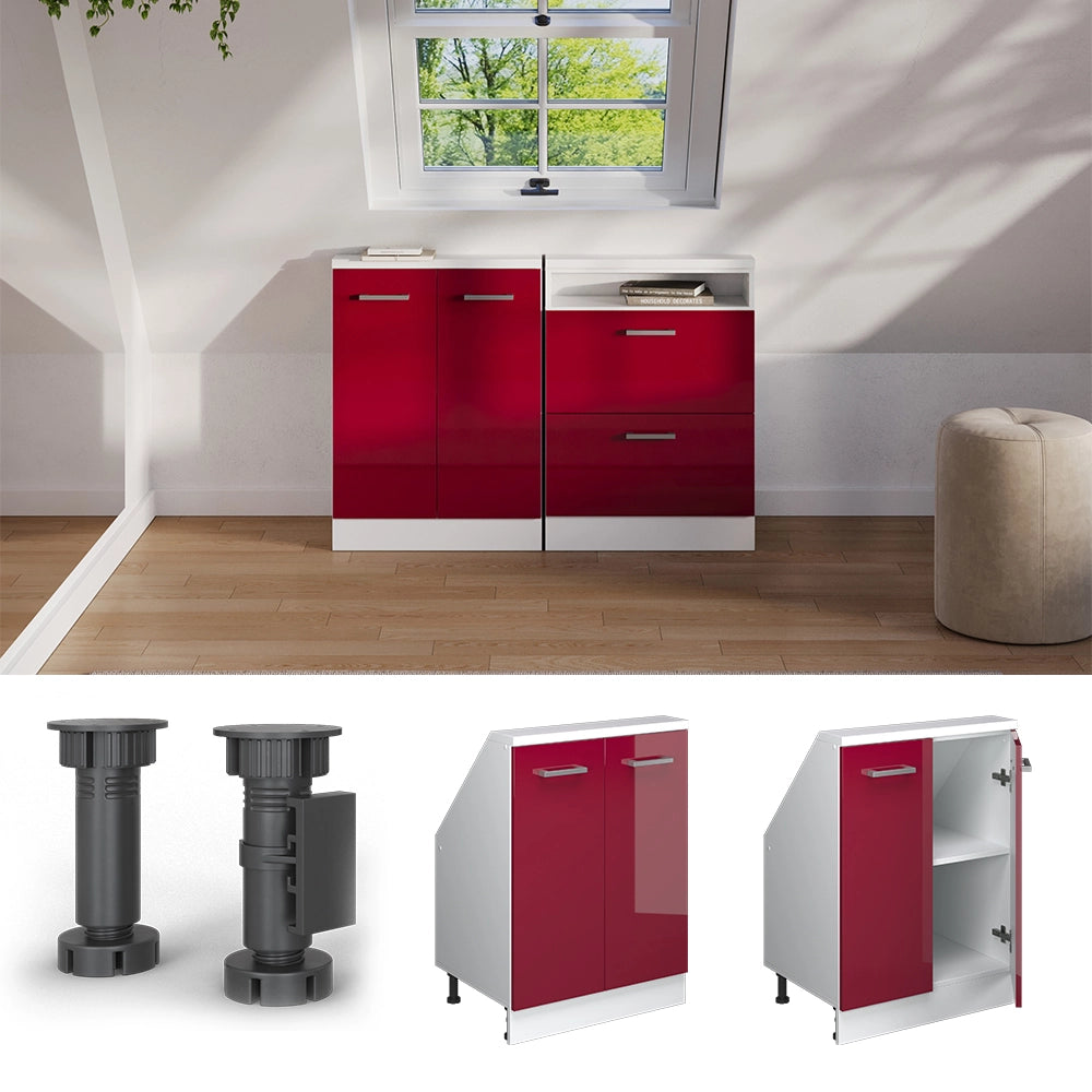 Vicco Mobile sottotetto Rosso lucido con 2 porte