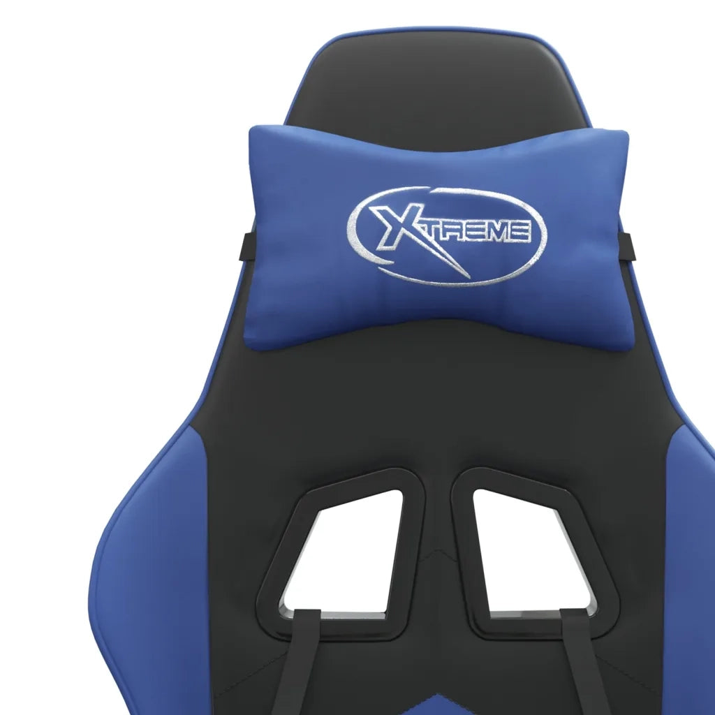 vidaXL Sedia da Gaming Girevole Nero e Blu in Similpelle