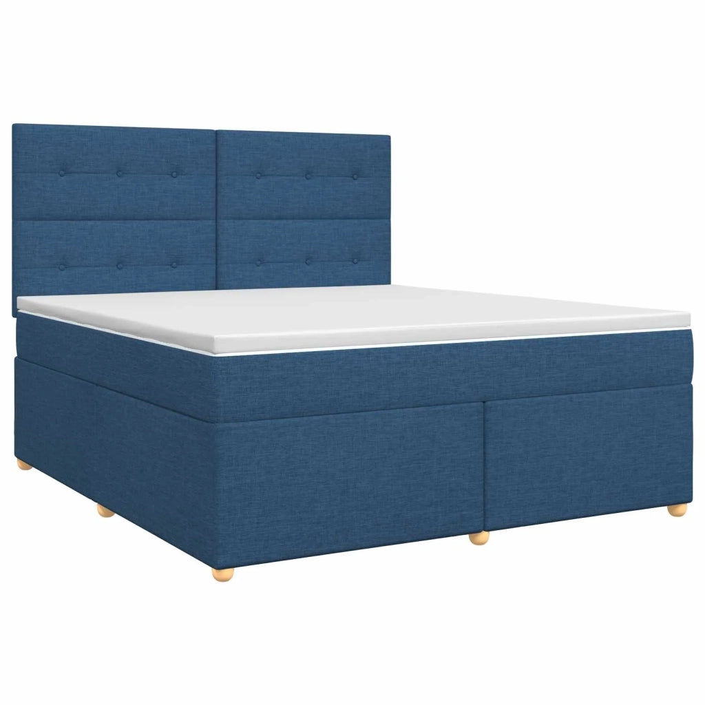 Letto box spring con materasso Blu 180 x 200 cm Tessuto 3453948
