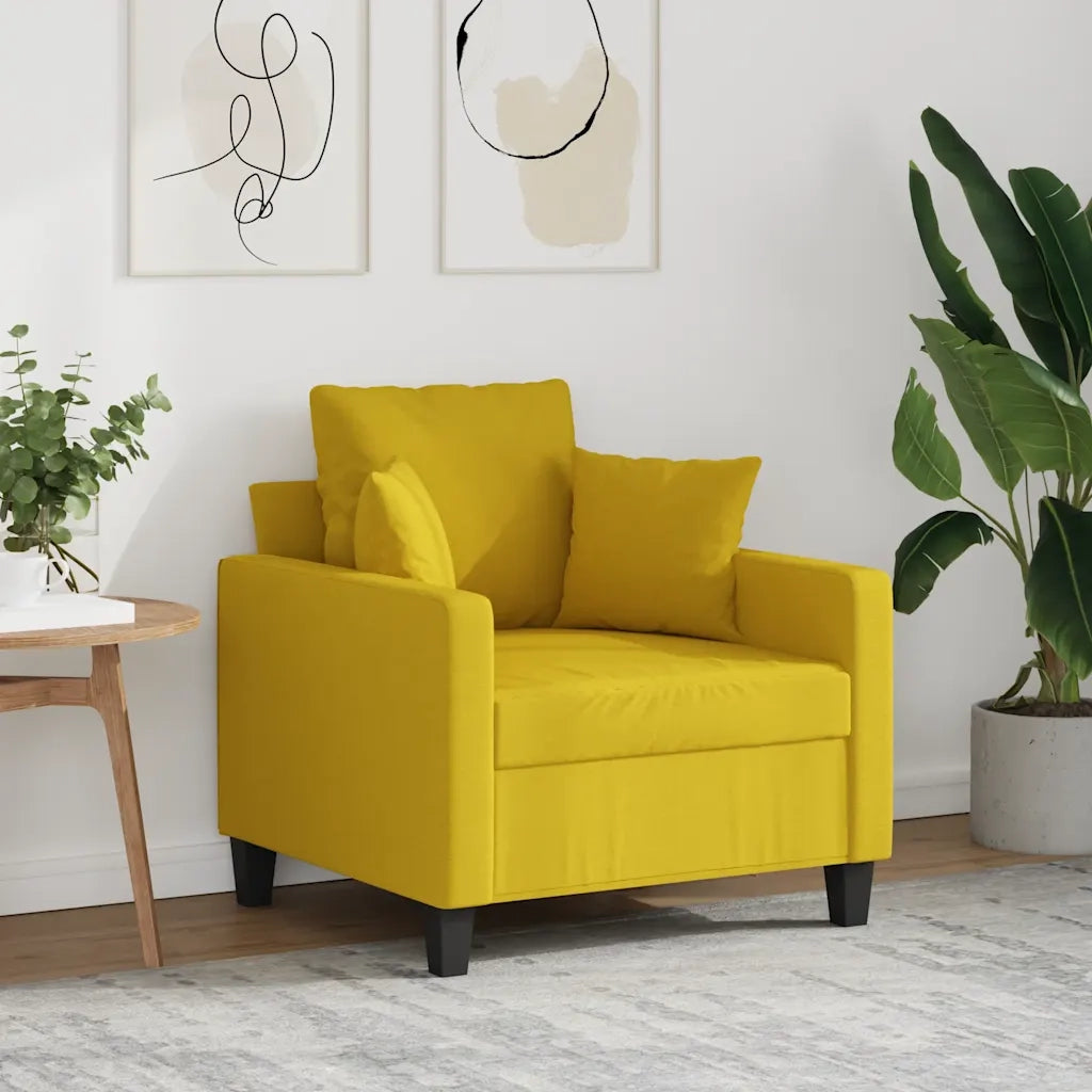 Poltrona-Divano Sedia Giallo Chiaro 60 cm in Tessuto 700350