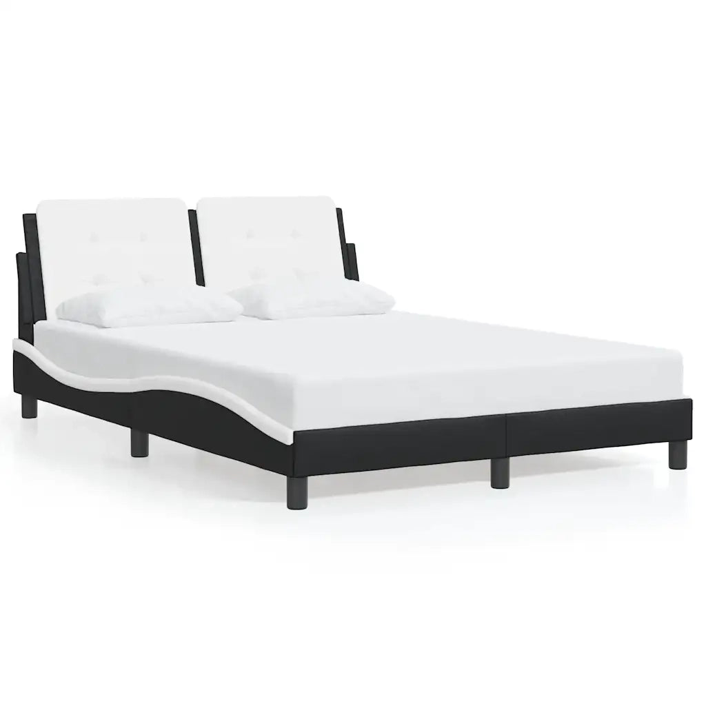 Giroletto senza Materasso Zadar Nero e Bianco 140x190 cm in Similpelle