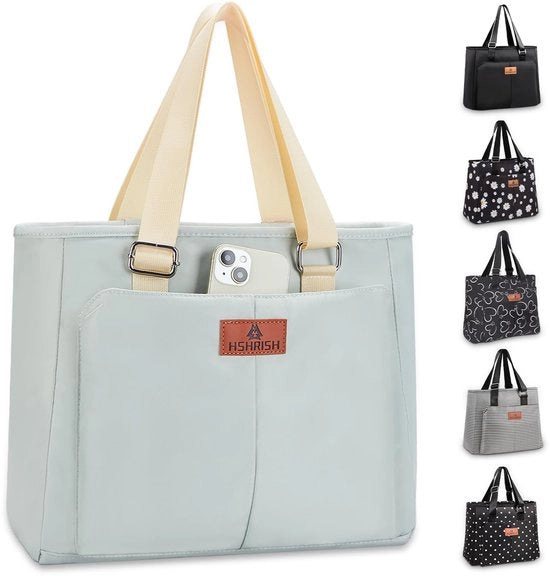 Portatile per picnic, viaggio e spiaggia per donne, con chiusura anti-perdita, tasca isolata, 15L, verde