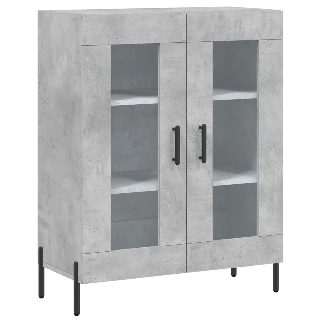 Credenza-Buffet-Armadio da cucina Grigio Cemento 69,5x34x180 cm in Legno Multistrato 545013