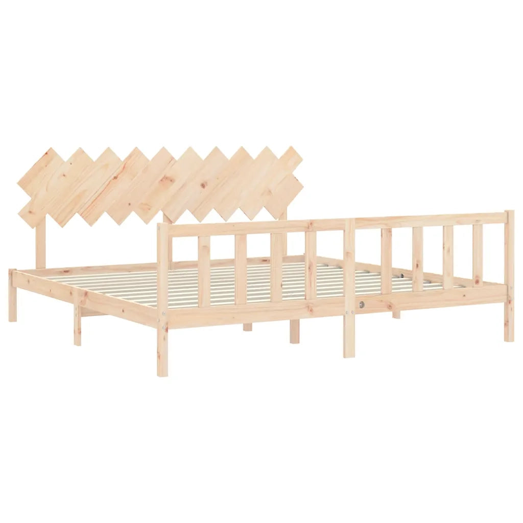 Giroletto senza Materasso-Struttura Letto 200x200 cm in Legno Massello di Pino 439997