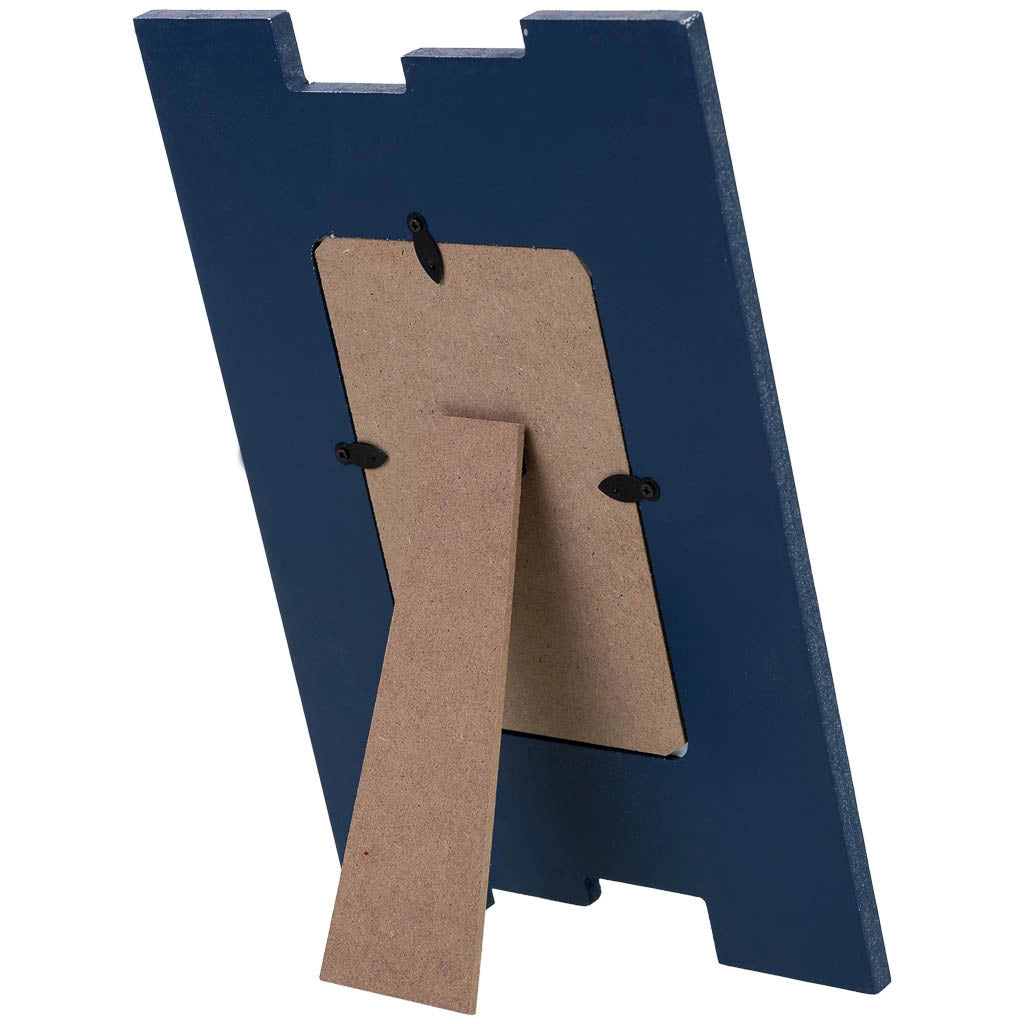 Cornice portafoto in legno blu 20x2x28h cm