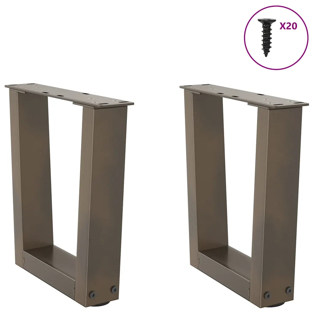 Gambe per Tavolino da Caff¨¨ a Forma di V 2 pz-Set di 2 Gamba per Tavolo Acciaio Naturale 40x(30-31,3) cm Acciaio 763815