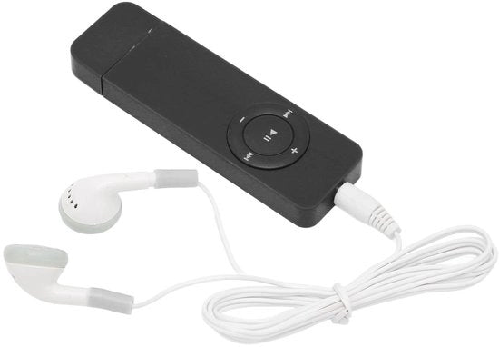 Portatile MP3 - Riproduttore di musica - Audio senza distorsione - Nero - Supporto per scheda di memoria - Ideale per studenti - Formato compattato