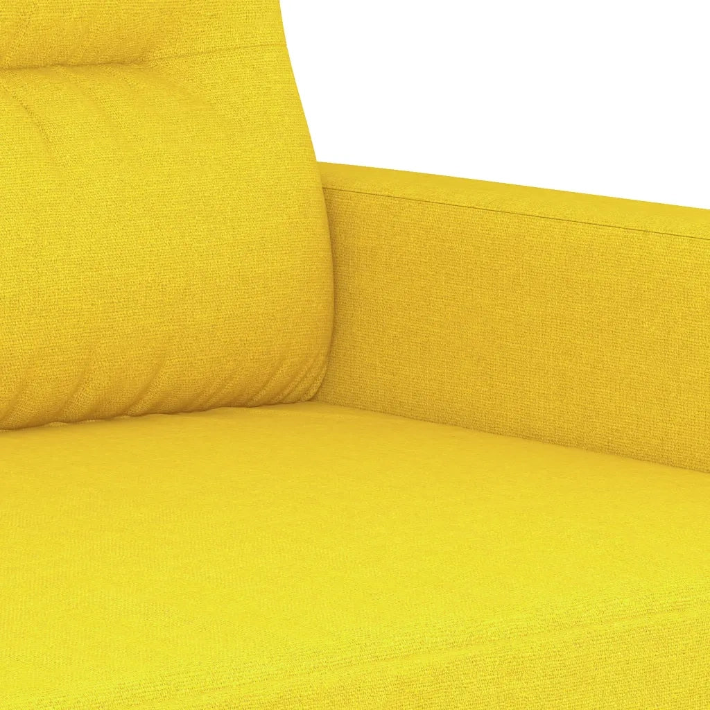 Set di Divani 2 pz con Cuscini Giallo Chiaro in Tessuto 3201621